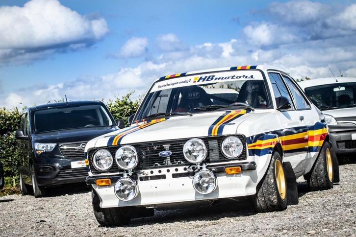 Ford escort MK2 BDA rallywagen, Auto's, Ford, Particulier, Escort, Benzine, Coupé, 3 deurs, Handgeschakeld, Wit, Zwart, Stof, Achterwielaandrijving