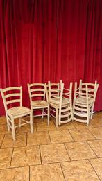 6 chaises en paille, Huis en Inrichting, Stoelen, Ophalen, Riet of Rotan, Wit, Zo goed als nieuw
