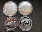 4 x 1 oz AG - mooie zilveren verzamelmuntjes, Enlèvement ou Envoi, Argent