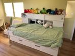 Eenpersoonsbed (90x200) met lattenbodem en schuif, Huis en Inrichting, Slaapkamer | Bedden, 90 cm, Eenpersoons, Wit, Zo goed als nieuw