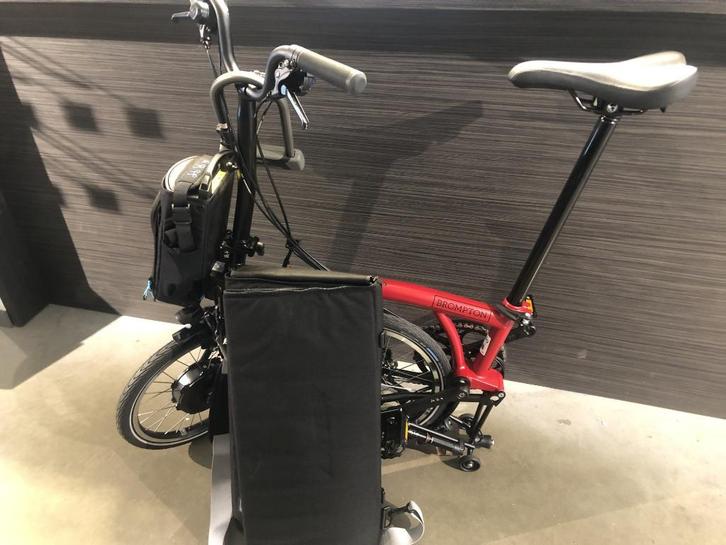 rode elektrische Brompton-plooifiets type H, Fietsen en Brommers, Fietsen | Vouwfietsen, Gebruikt, Brompton, Totaal opvouwbaar