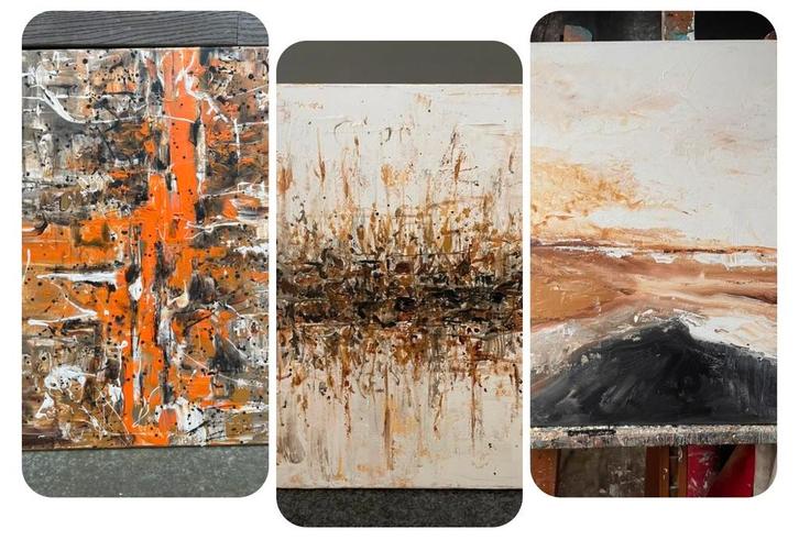 Nieuwe abstracte schilderijen Mk Art, Antiek en Kunst, Kunst | Schilderijen | Abstract, Ophalen of Verzenden