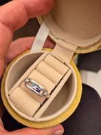 Prachtige zilveren ring met blauwe Topaz, Amethyst en Roze, Handtassen en Accessoires, Ringen, Ophalen of Verzenden, Zo goed als nieuw