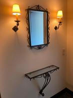 ensemble miroir et appliques fer forgé années 50, Antiek en Kunst, Antiek | Spiegels, Ophalen
