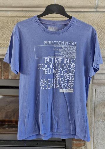 Fishbone - Heren tshirt km - lavendel blauw - maat M beschikbaar voor biedingen
