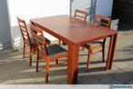 Nette tafel en 4 stoelen, Maison & Meubles, Tables | Tables à manger, Rectangulaire, Cerisier, 50 à 100 cm, Enlèvement