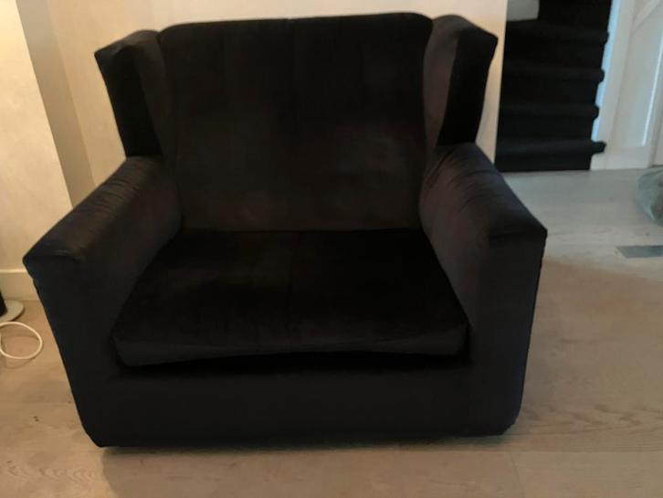 Gelderland 2170 fauteuil High Sky zwarte bekleding, Huis en Inrichting, Fauteuils, Zo goed als nieuw, Stof, 100 tot 125 cm, 75 tot 100 cm