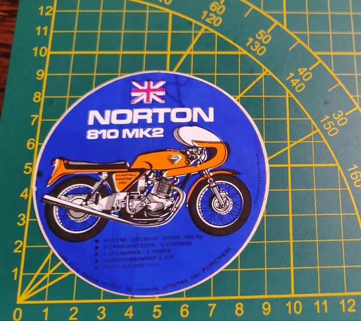 Sticker moto Norton 810 Mk2 PURCREM, Collections, Autocollants, Enlèvement ou Envoi