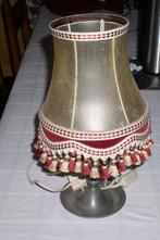 Lampenkap met tinnen voet, Gebruikt, Vintage, Ophalen of Verzenden, Stof