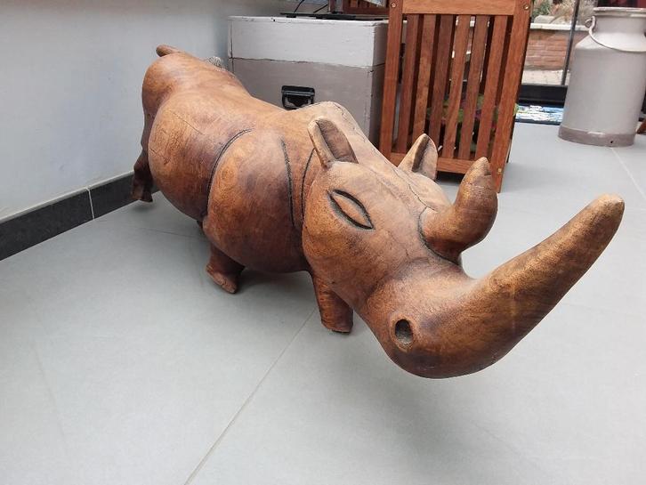 Rhinoceros en teck massif, Huis en Inrichting, Overige Huis en Inrichting, Zo goed als nieuw, Ophalen