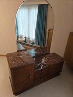 Art deco commode met spiegel en marmeren blad, Huis en Inrichting, Tafels | Kaptafels, Ophalen, Zo goed als nieuw