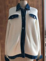 K-design: vest in ecru met afwerking in jeans, Kleding | Dames, Ophalen, Nieuw, Maat 38/40 (M)