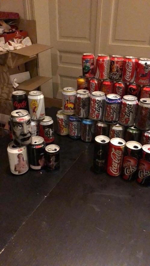 Blikken Coca-Cola (+100 stuks) uit verschillende sets, Verzamelen, Blikken, Ophalen