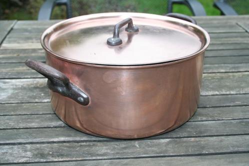 koperen kookpot  + deksel, professionele kwaliteit, Huis en Inrichting, Keuken | Potten en Pannen, Overige materialen, Keramische plaat