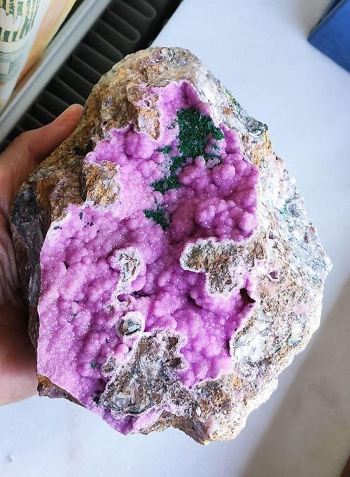 KOBALTCALCIET - MALACHIET, Verzamelen, Mineralen en Fossielen, Mineraal, Ophalen of Verzenden