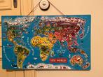 Groot magneet bord met de wereldkaart, Zo goed als nieuw, Ophalen