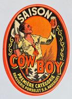 Saison Cow-Boy Brasserie Ponselet Etiquette Bière Label 55, Verzenden, Zo goed als nieuw, Overige typen, Overige merken
