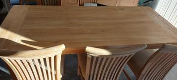 Roja eiken white whas olie eettafel en stoelen beschikbaar voor biedingen