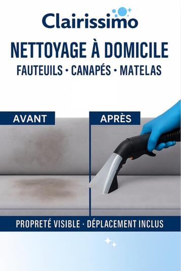 NETTOYAGE SIÈGES AUTO / CANAPÉ – Dès 30 € – Charleroi beschikbaar voor biedingen