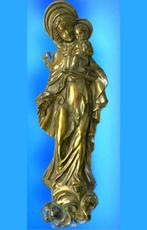 bronzen muurskulptuur moeder met kind, Ophalen of Verzenden
