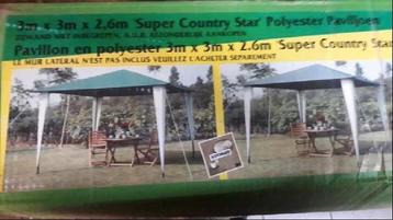 Stevige partytent 3x3m met zijstukken  beschikbaar voor biedingen