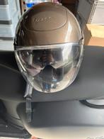 Vespa vj jethelm te koop bruin, Fietsen en Brommers, Brommerhelmen, Ophalen, Zo goed als nieuw, Large