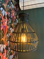 Zwarte, houten Hanglamp, Huis en Inrichting, Lampen | Hanglampen, Ophalen, Zo goed als nieuw