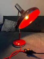 Vintage Rode Tafel Lamp, Ophalen, Gebruikt, Metaal, Minder dan 50 cm