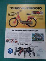 Piaggio cyclomoteur - publicité papier - 1979, Verzamelen, Overige typen, Gebruikt, Ophalen of Verzenden