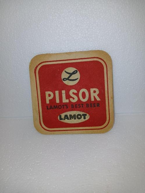 Oude PILSOR LAMOT onderzetter, Verzamelen, Biermerken, Gebruikt, Viltje(s), Overige merken, Ophalen of Verzenden