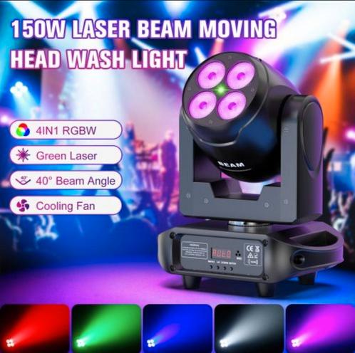 Moving head beam 150 watt met laser, Muziek en Instrumenten, Licht en Laser, Nieuw, Laser, Kleur, Ophalen of Verzenden
