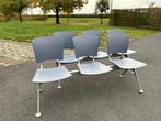 2 x 3 wachtzaalstoelen grijsblauw, Receptie of Entree, Ophalen, Gebruikt, Stoel