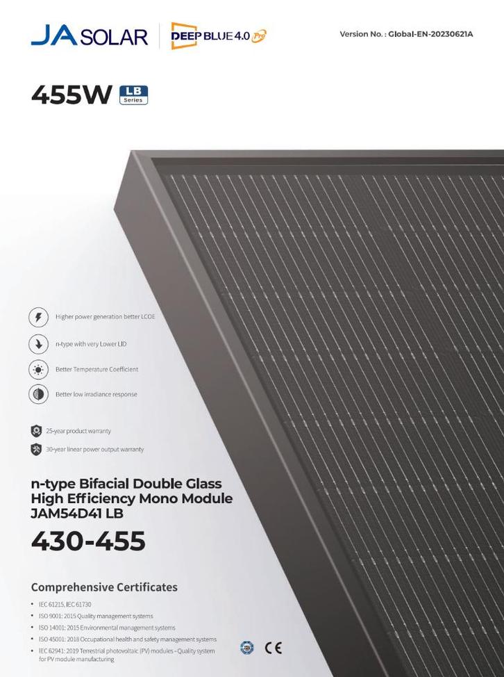 450w volledig ZWARTE zonnepanelen 56,99€ BIFACIAAL, Doe-het-zelf en Bouw, Isolatie en Afdichting, Nieuw, Ophalen