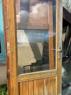 2 houten deuren met dubbel glas, Doe-het-zelf en Bouw, Deuren en Vliegenramen, 80 tot 100 cm, Gebruikt, Ophalen of Verzenden, Hout