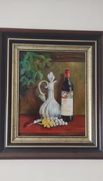 Schilderij  met fles Ch. Mouton Rothschild 1985 Paul Delvaux, Ophalen