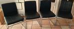 (Keuken) Stoelen (4st) Zwart/Chrome, Huis en Inrichting, Ophalen, Zwart, Zo goed als nieuw, Vier
