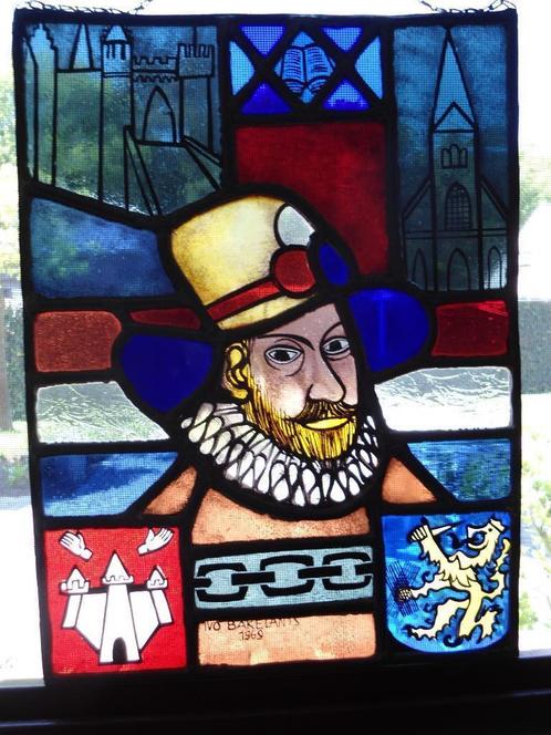 loodglas, glas in lood: Rubens, Carabiniers., Antiek en Kunst, Antiek | Glaswerk en Kristal, Ophalen of Verzenden