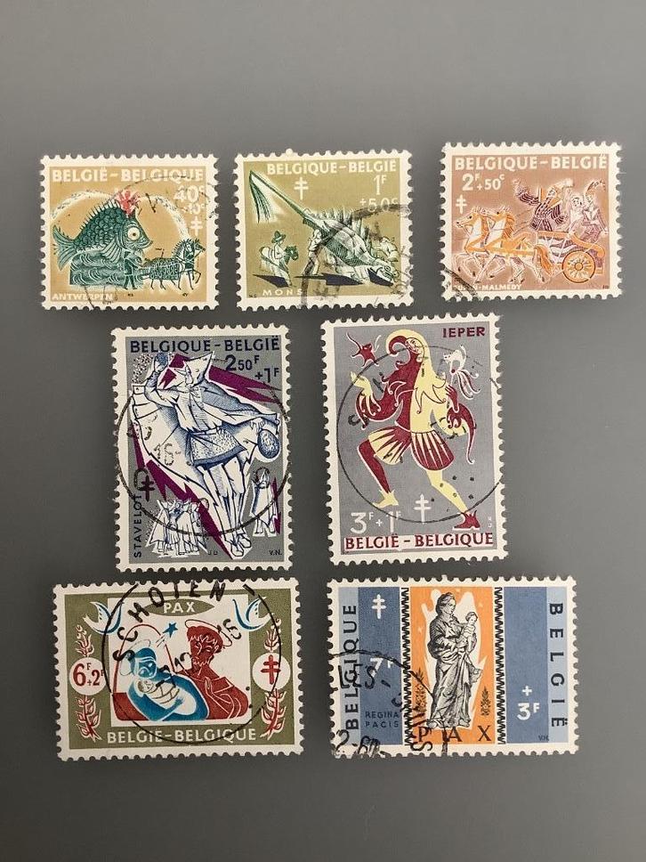 Belgische postzegels Obp nrs 1114/20, Postzegels en Munten, Postzegels | Europa | België, Gestempeld, Frankeerzegel, Overig, Spoor van plakker