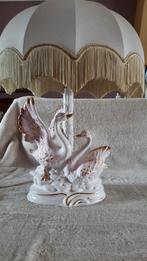Tafellamp met zwanenvoet in fijn porselein, Overige materialen, Rococo, 50 tot 75 cm, Ophalen of Verzenden