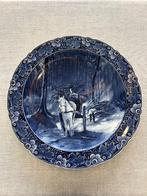 Originele handbeschilderde Delfts Blauwe wandbord - 'Houtspr, Ophalen, Zo goed als nieuw