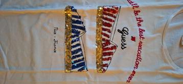 2 nieuwe t-shirts guess, maat 14 jaar beschikbaar voor biedingen