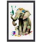Toile d'éléphant Banksy + cadre à pâtisserie 60x90cm, Envoi