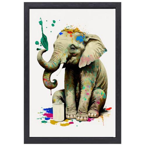 Toile d'éléphant Banksy + cadre à pâtisserie 60x90cm, Antiquités & Art, Art | Peinture | Moderne, Envoi