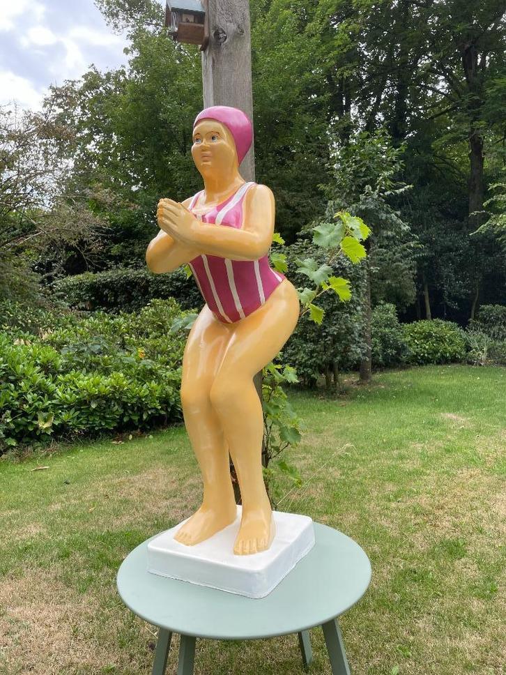 Duikende dame jacuzzi tuin, zwembad, vijver 115cm, Tuin en Terras, Tuinbeelden, Nieuw, Mensenbeeld, Kunststof, Ophalen