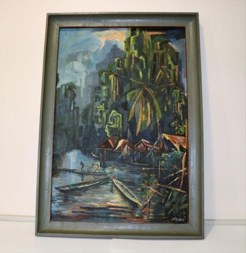 2 Congolese schilderijen, Antiek en Kunst, Kunst | Schilderijen | Modern, Ophalen