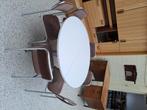 Ronde tafel met stoelen, Ophalen, Ovaal, Metaal