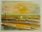 Lode Herreman, aquarel, 36 x 27 cm, Zon en Zee, Ophalen of Verzenden