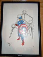 Captain America frame gesigneerd en genummerd met negen jam,, Verzamelen, Nieuw, Ophalen of Verzenden