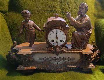 Franse bronzen schoorsteenklok te koop. beschikbaar voor biedingen