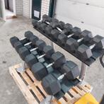 Hexa Dumbells Set 5 kilo tot 40 kilo +  opbergrek, Sport en Fitness, Ophalen, Zo goed als nieuw